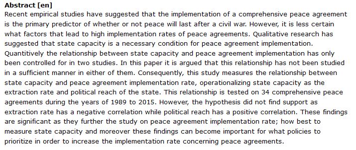دانلود پایان نامه : بررسی ظرفیت های دولت و قابلیت اجرای توافق صلح جامع در جنگ داخلی