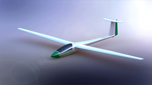 دانلود پروژه طراحی هواپیمای تک سرنشین بدون موتور گلایدر + نقشه