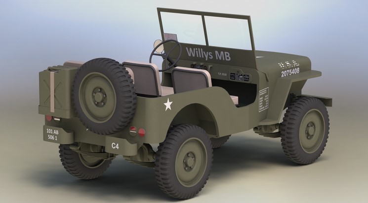 دانلود پروژه طراحی خودرو جیپ Jeep Willys MB 1942