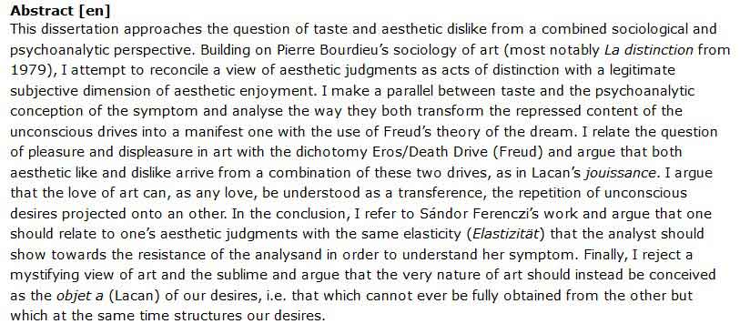 دانلود پایان نامه :  روانکاوی بیزاری زیبایی شناختی با تکیه بر جامعه‌شناسی هنر پیر بوردیو