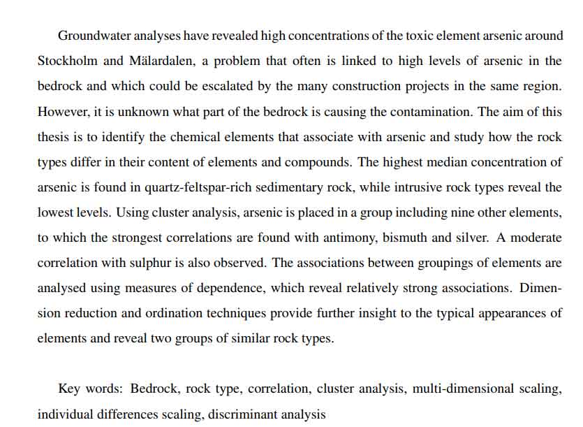 دانلود پایان نامه : شناسایی عناصر شیمیایی مرتبط با آرسنیک در سنگ بستر آب های زیرزمینی