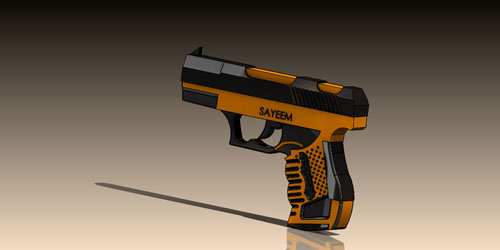 دانلود پروژه طراحی اسلحه پیستول نیمه اتوماتیک کلت Walther P99