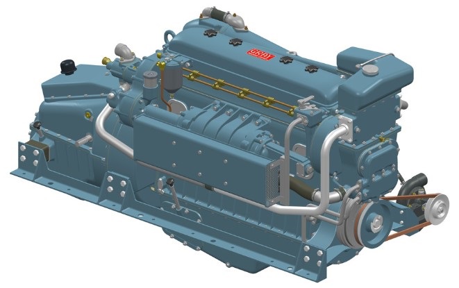 دانلود پروژه طراحی موتور دیزل کشتی دریایی Gray Marine