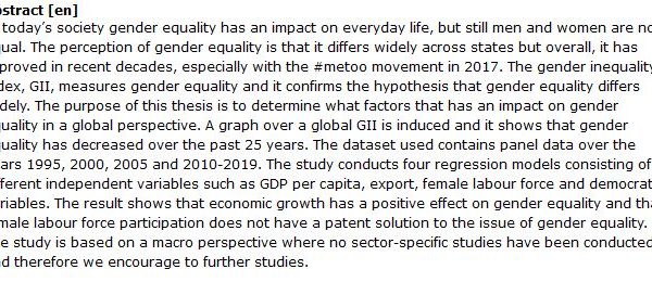 دانلود پایان نامه : بررسی عوامل موثر بر برابری جنسیتی در منظر جهانی