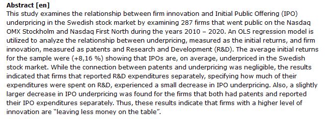 دانلود پایان نامه :  مطالعه رابطه بین نوآوری شرکت و عرضه  اولیه (IPO) در بازار سهام