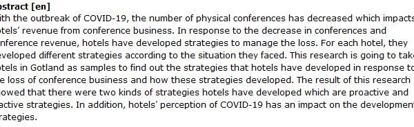 دانلود پایان نامه : بررسی استراتژی های مدیریت بحران کرونا برای کسب و کار حوزه کنفرانس در هتل ها