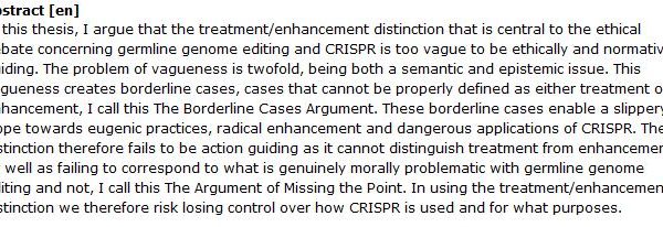 دانلود پایان نامه : بررسی بحث اخلاقی در ویرایش ژنوم ژرمینال و CRISPR