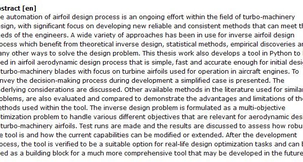 دانلود پایان نامه : توسعه ابزاری برای طراحی آیرودینامیک معکوس و بهینه سازی ایرفویل (Airfoil) های توربوماشین