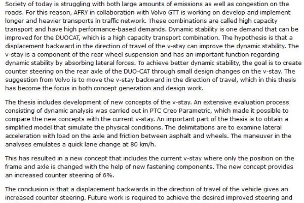 دانلود پایان نامه : توسعه V-stay در کامیون ولوو برای دستیابی به پایداری دینامیکی بهتر
