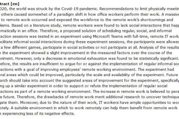 دانلود پایان نامه : بررسی بهبود رفاه اجتماعی کارکنان دور کار از طریق تعاملات اجتماعی دیجیتالی