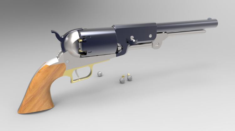 دانلود پروژه طراحی اسلحه کلت کلاسیک Colt Walker 1847