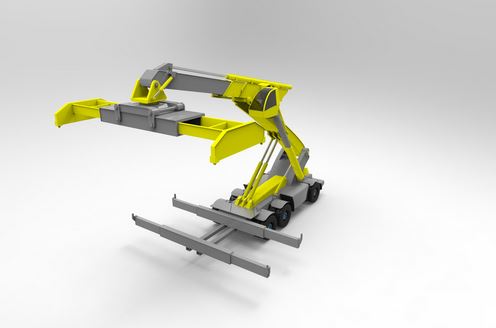 دانلود پروژه طراحی ماشین صنعتی حمل کانتینر ( ریچ استاکر Reach Stacker )