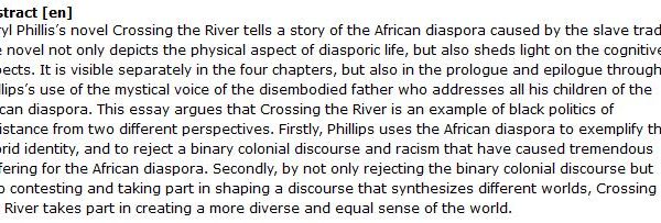 دانلود پایان نامه :  بررسی استعمار و مقاومت سیاه پوستان در رمان عبور از رودخانه اثرکاریل فیلیپس