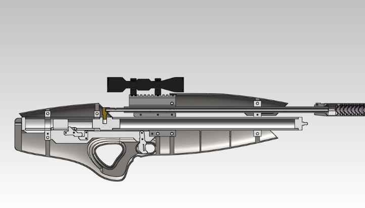 دانلود پروژه طراحی اسلحه مفهومی Bell rifle