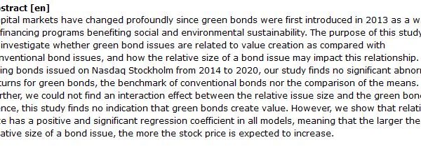 دانلود پایان نامه : بررسی اندازه نسبی انتشار اوراق قرضه سبز و تأثیر آن بر ایجاد ارزش برای شرکت ها