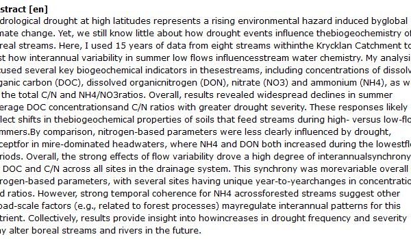 دانلود پایان نامه : اثرات خشکسالی بر شیمی آب در یک شبکه جریان شمالی