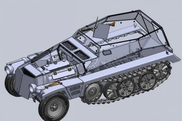 دانلود پروژه طراحی خودرو نیمه زرهی سبک آلمان نازی Sd.Kfz. 250
