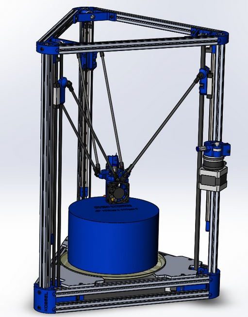 دانلود پروژه طراحی پرینتر سه بعدی دلتا ربات KOSSEL