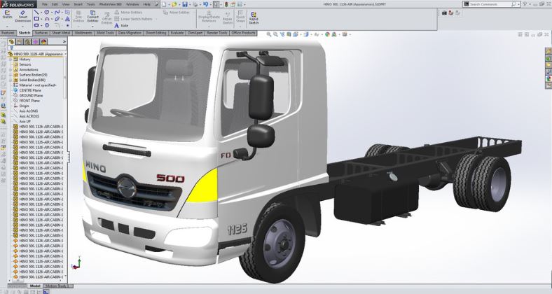 دانلود پروژه طراحی کامیون هینو Hino FD 1126