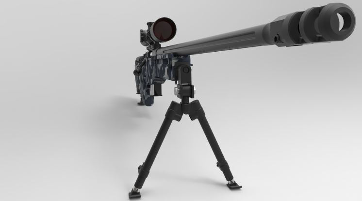 دانلود پروژه طراحی اسلحه تک تیرانداز AW 338 Sniper Rifle