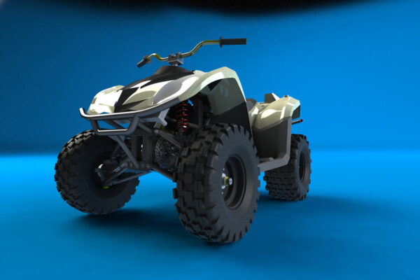 دانلود پروژه طراحی موتورسیکلت 4 چرخ  ATV 4 wheels 650cc
