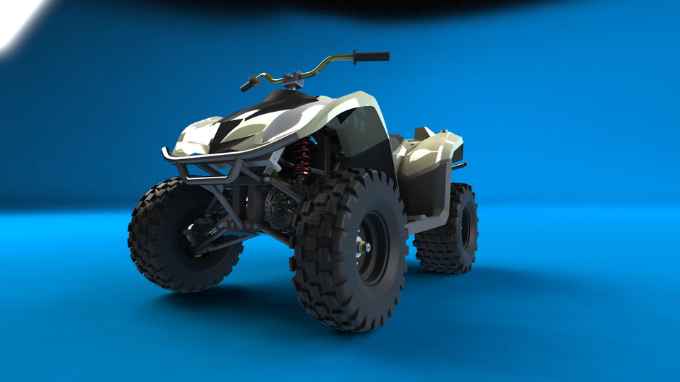 دانلود پروژه طراحی موتور سیکلت 4 چرخ ATV 4 wheels 650cc