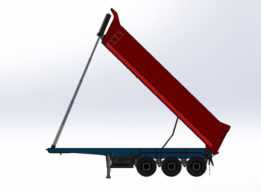 دانلود پروژه طراحی تریلر کامیون سه محوره (تریلی کمپرسی تخلیه عقب)