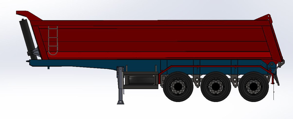 دانلود پروژه طراحی تریلر کامیون سه محوره (تریلی کمپرسی تخلیه عقب)