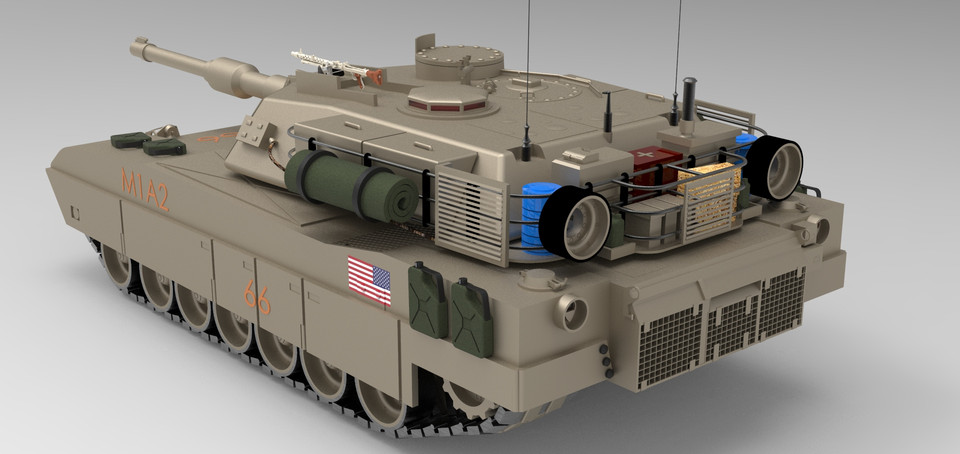 دانلود پروژه طراحی تانک امریکایی M1A2 ABRAMS