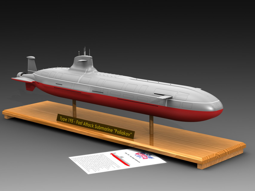 دانلود پروژه طراحی زیردریایی روسی Russian Submarine  195